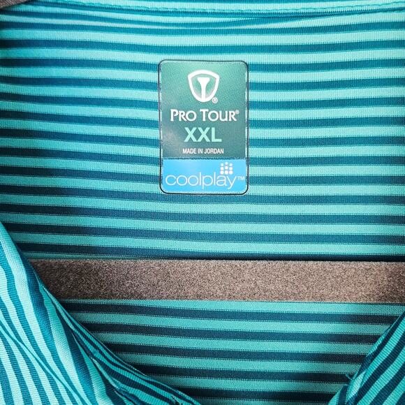 Pro Tour Cool Play Blue Athletic Golf Polo Shirt Men's Size XXL Activewear - Picture 2 of 8